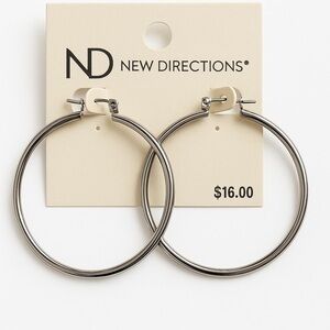 New Directions Silver Hoop Earrings